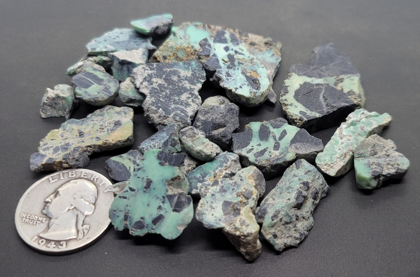 Apache Variscite/Turquoise rough for cabbing - Nevada Variscite - 50 grams- lot 1