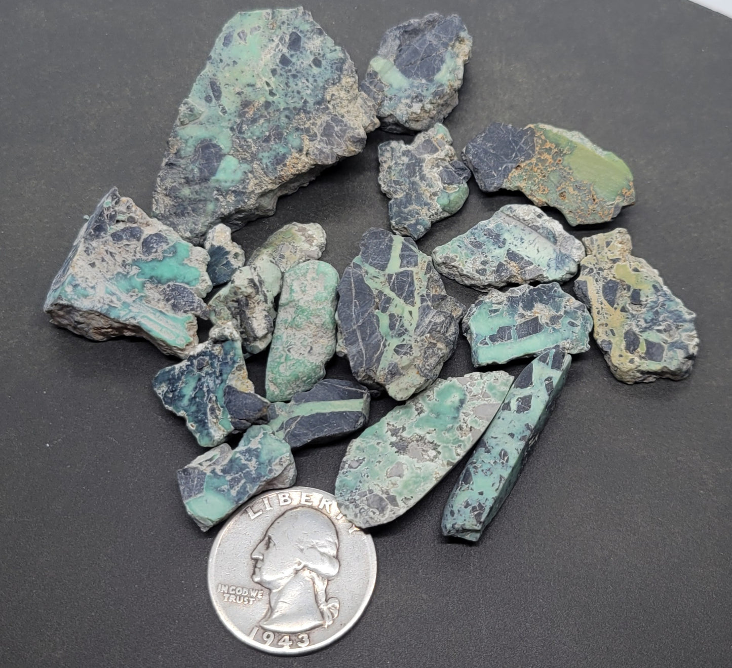 Apache Variscite/Turquoise rough for cabbing - Nevada Variscite - 50 grams- lot 2