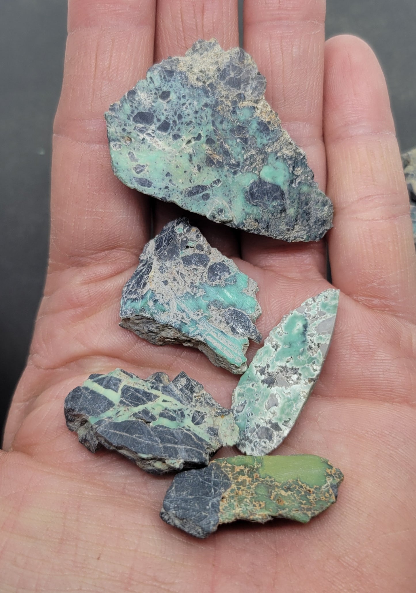 Apache Variscite/Turquoise rough for cabbing - Nevada Variscite - 50 grams- lot 2