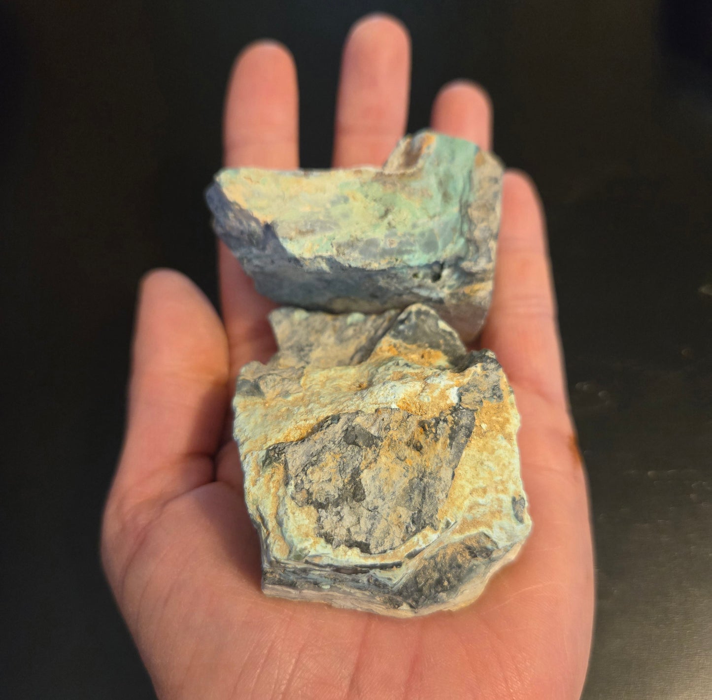 Mystic Sage Turquoise/Variscite- rough for cabbing - Nevada Turquoise - 224 gram lot