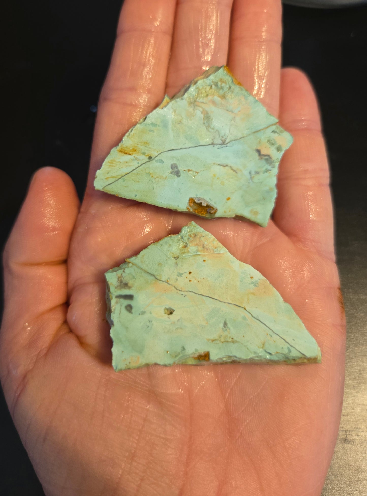 Mystic Sage Turquoise/Variscite- rough for cabbing - Nevada Turquoise - 224 gram lot