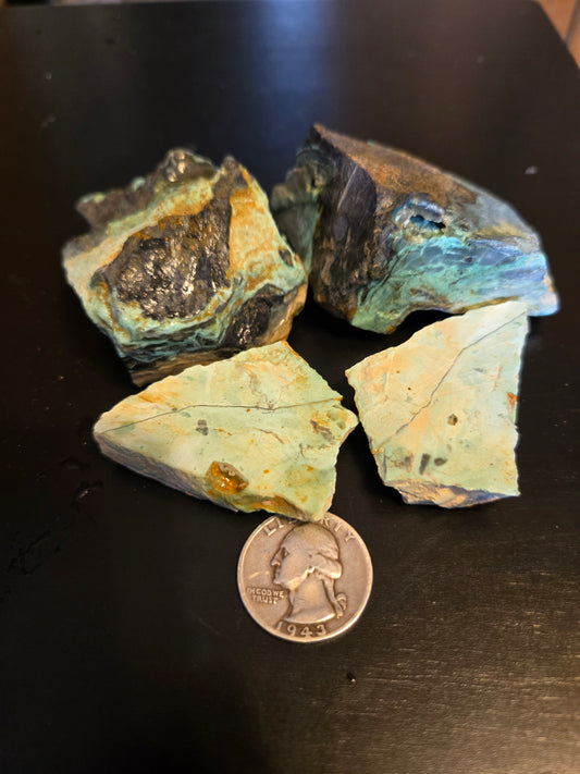 Mystic Sage Turquoise/Variscite- rough for cabbing - Nevada Turquoise - 224 gram lot