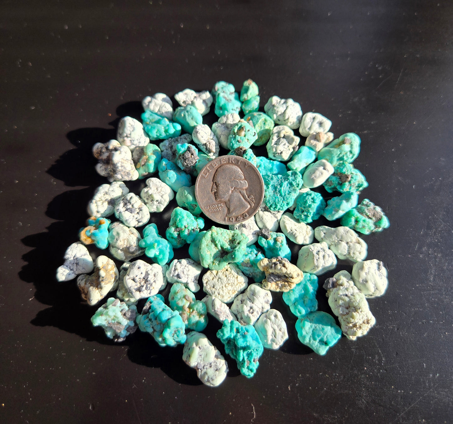 Emerald Basin Variscite/Cloud Chaser Turquoise mixed lot rough for cabbing/ beading - Nevada Variscite/Turquoise - 100 gram lot