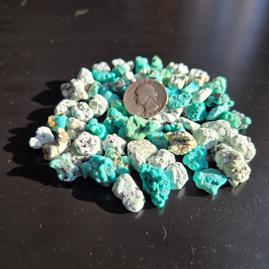 Emerald Basin Variscite/Cloud Chaser Turquoise mixed lot rough for cabbing/ beading - Nevada Variscite/Turquoise - 100 gram lot