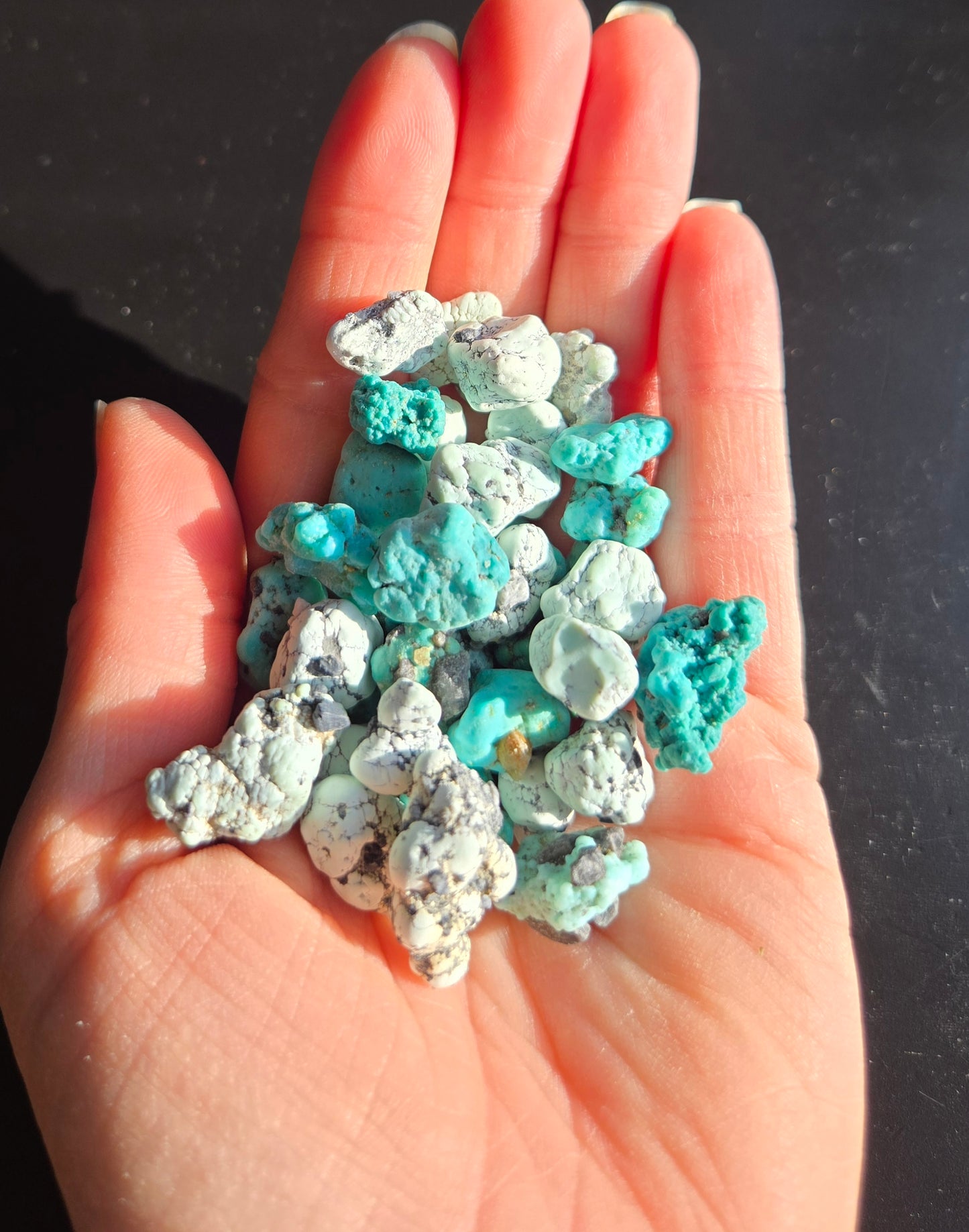 Emerald Basin Variscite/Cloud Chaser Turquoise mixed lot rough for cabbing/ beading - Nevada Variscite/Turquoise - 100 gram lot