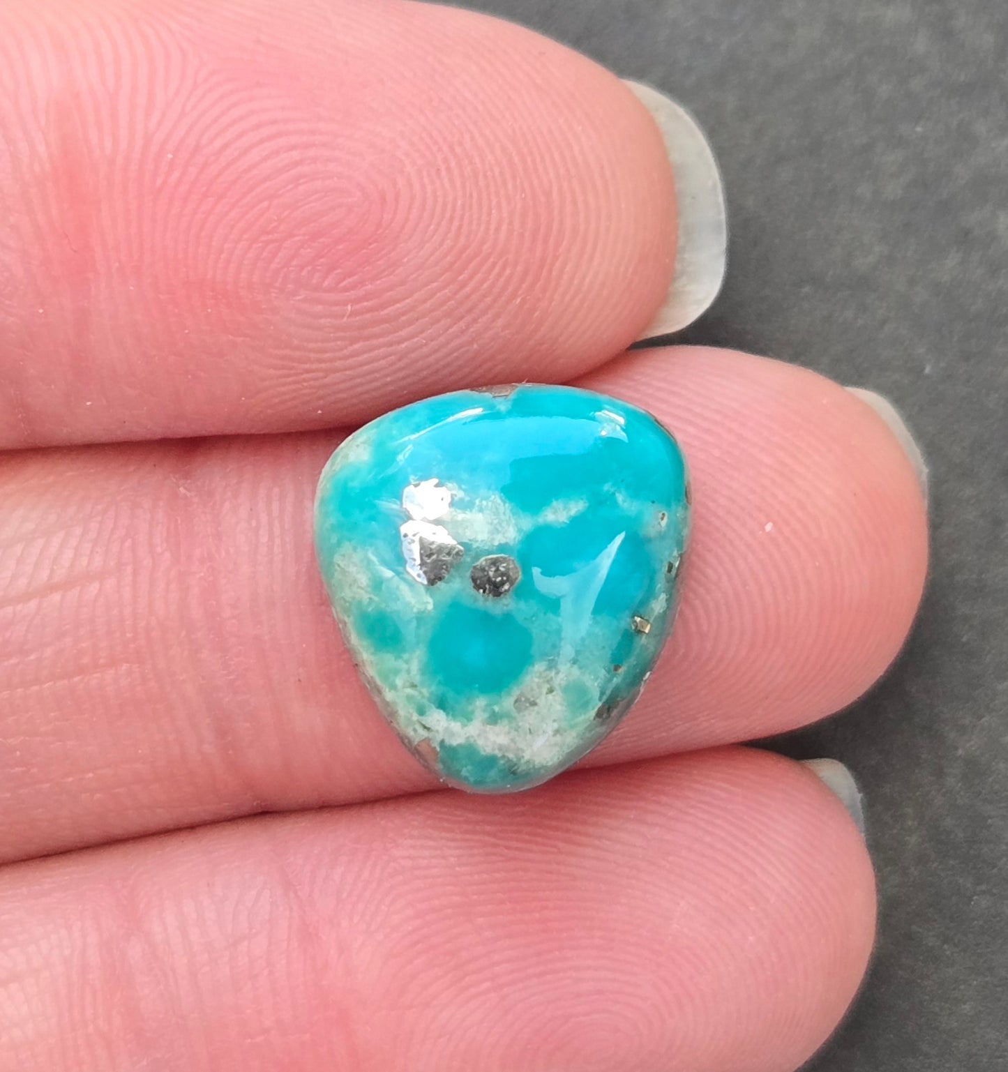 Morenci Turquoise Cabochon with Pyrite