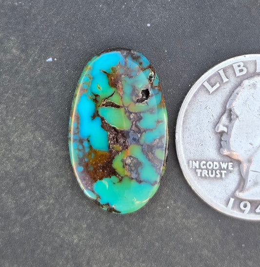 AAA Ceremonial Polychrome Kingman Turquoise Cabochon