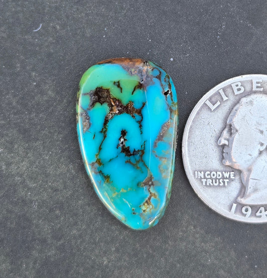 AAA Ceremonial Polychrome Kingman Turquoise Cabochon