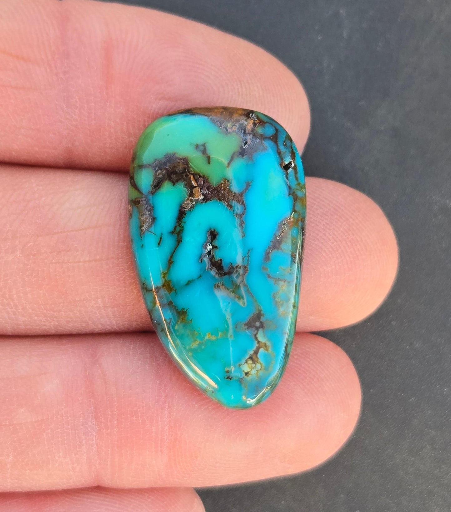 AAA Ceremonial Polychrome Kingman Turquoise Cabochon