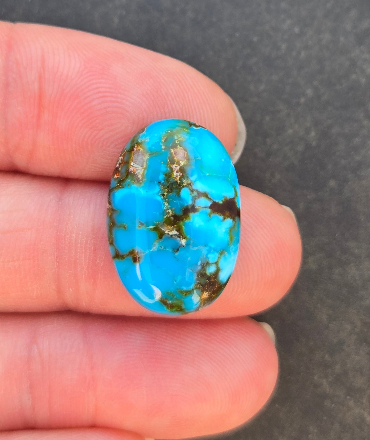 AAA High Blue Polychrome Kingman Turquoise Cabochon