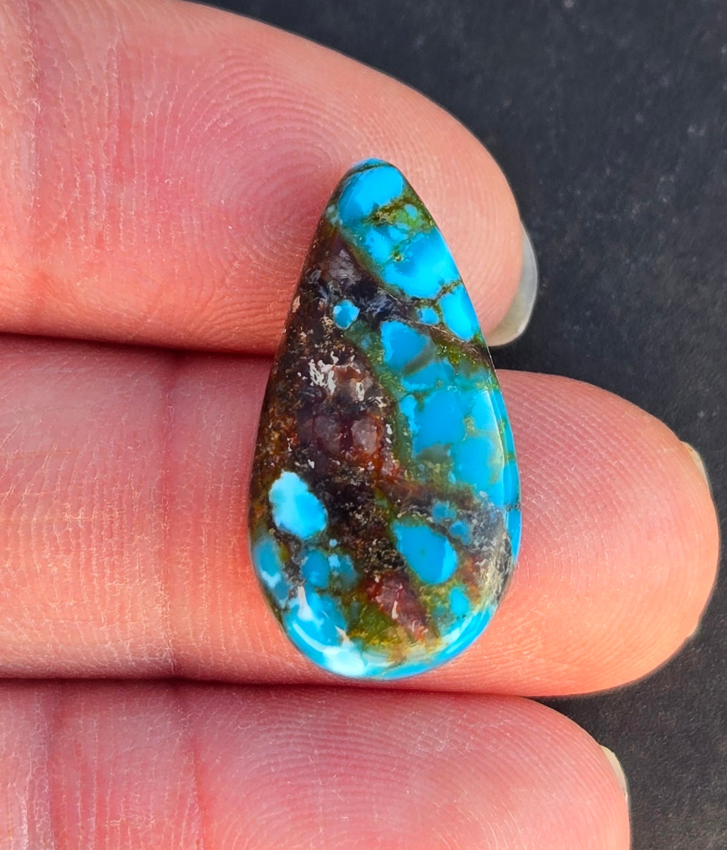 AAA High Blue Polychrome Kingman Turquoise Cabochon