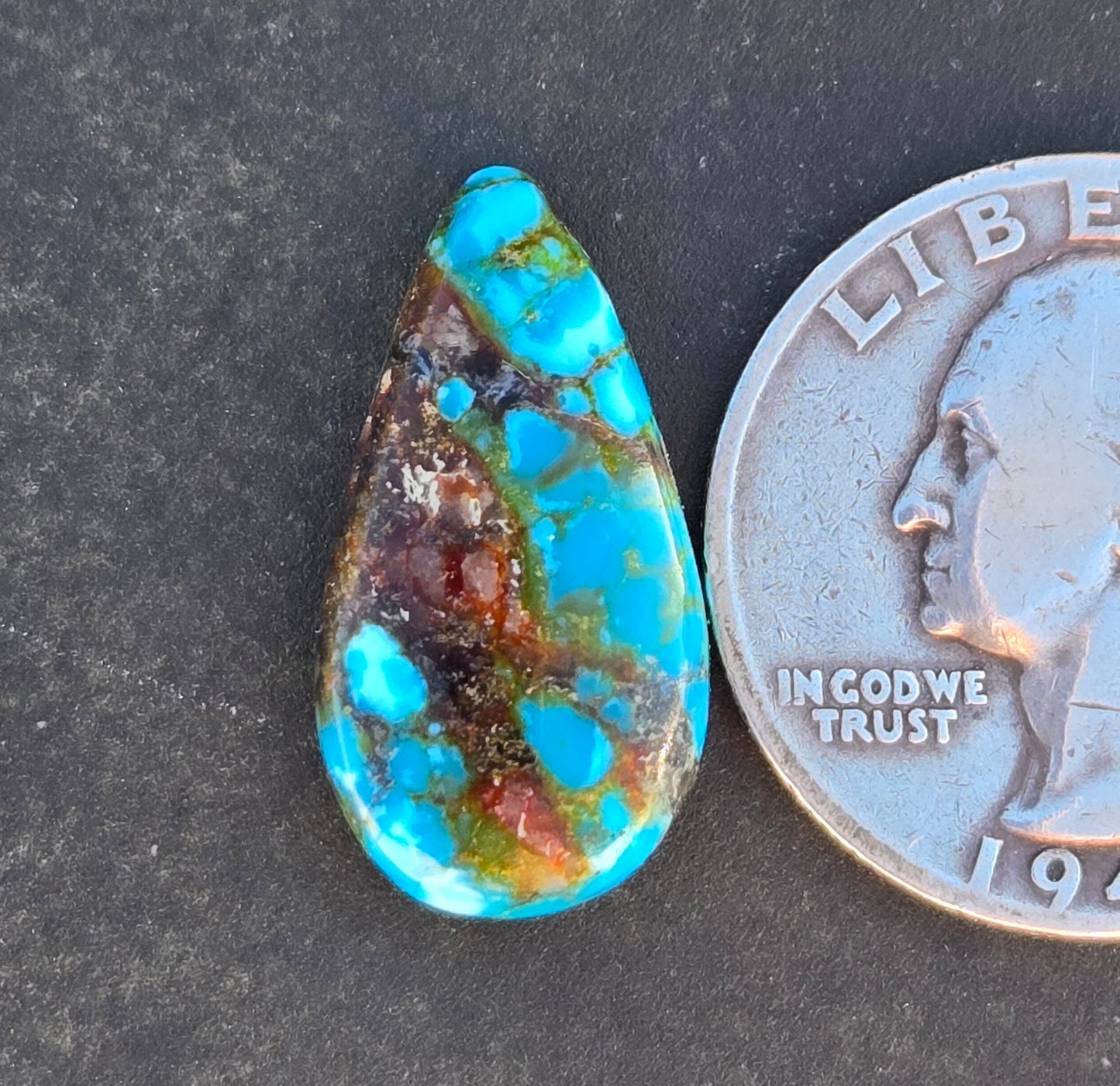 AAA High Blue Polychrome Kingman Turquoise Cabochon