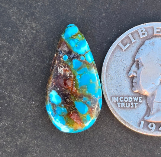 AAA High Blue Polychrome Kingman Turquoise Cabochon