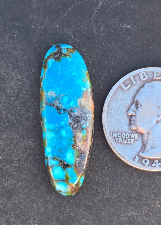 AAA High Blue Polychrome Kingman Turquoise Cabochon