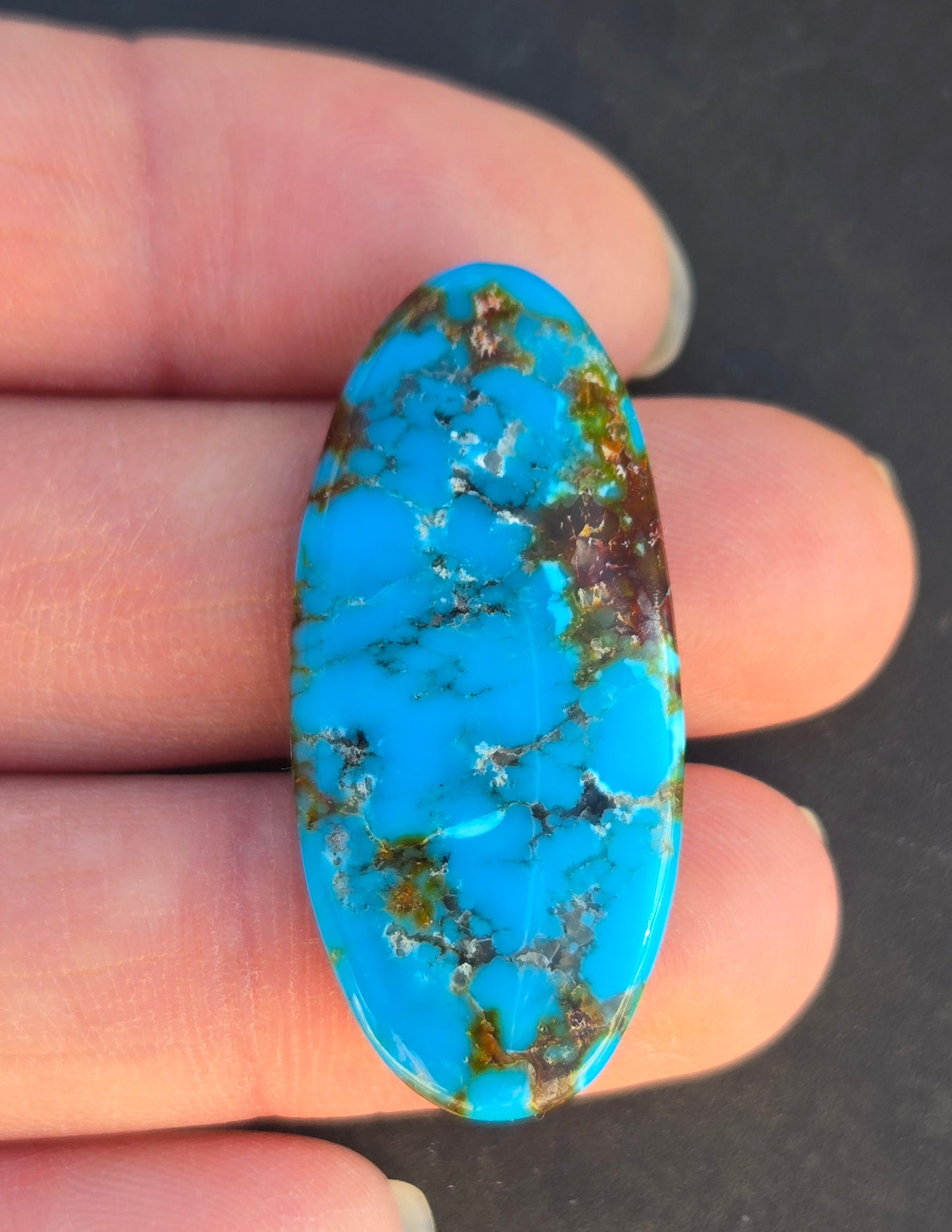 AAA High Blue Polychrome Kingman Turquoise Cabochon