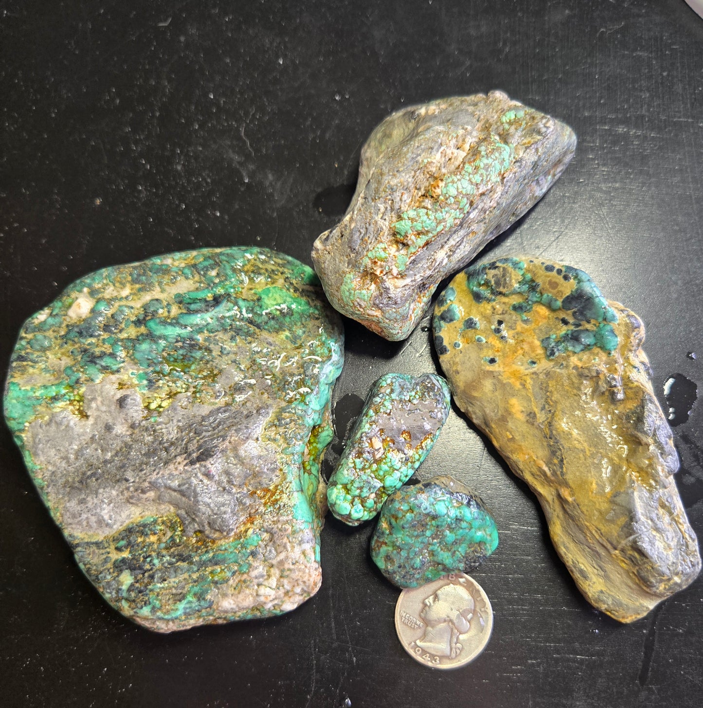 Blue Boy Variscite/Turquoise rough for cabbing - Natural Nevada Variscite - 448 gram lot 2