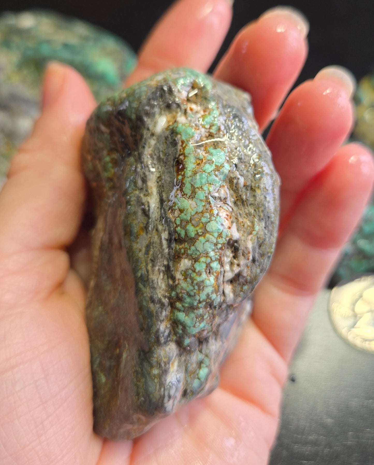 Blue Boy Variscite/Turquoise rough for cabbing - Natural Nevada Variscite - 448 gram lot 2