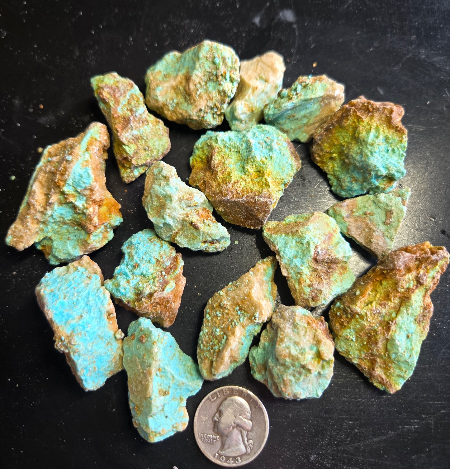 Patagonia Turquoise rough for cabbing - 224 grams lot 4