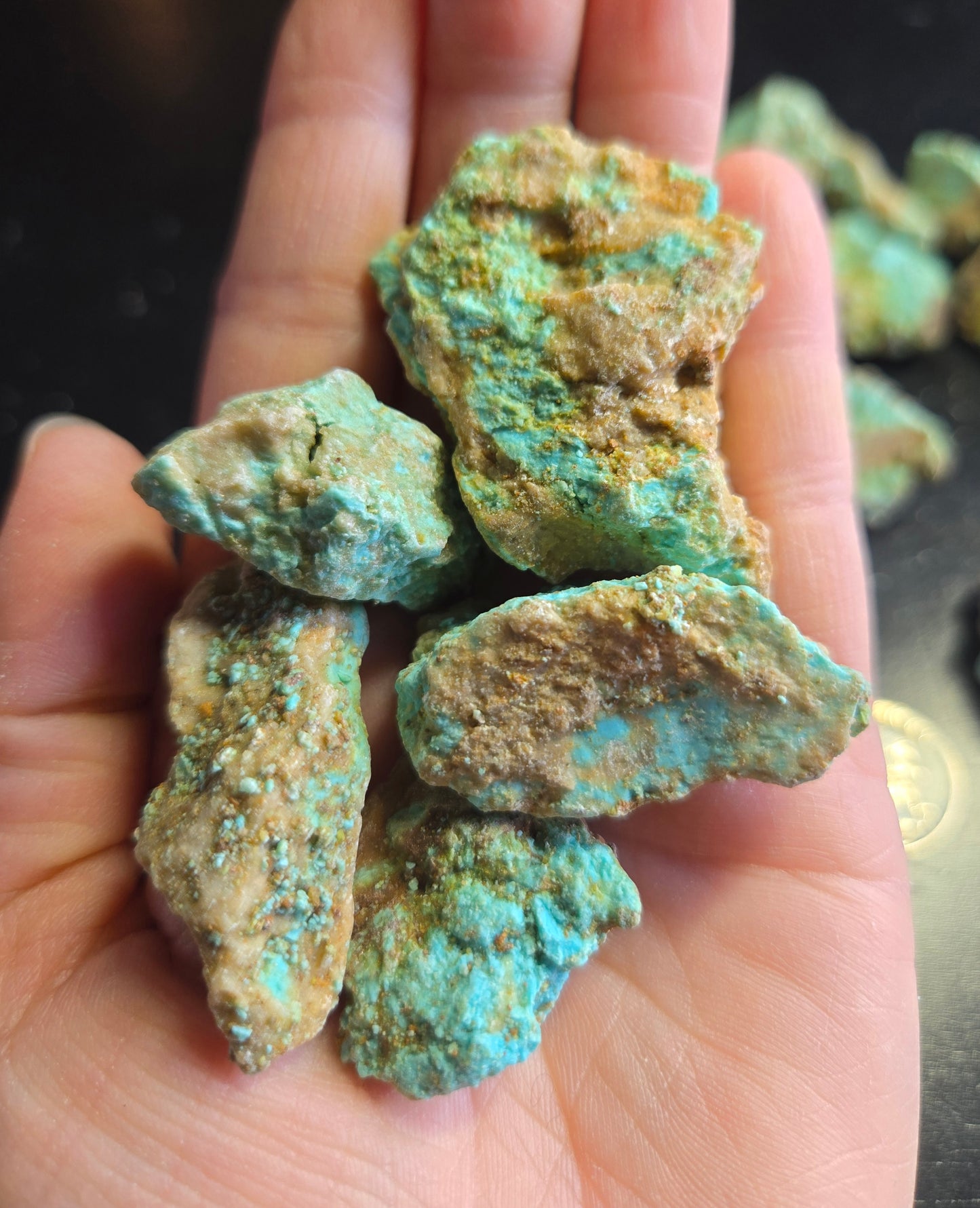 Patagonia Turquoise rough for cabbing - 224 grams lot 4