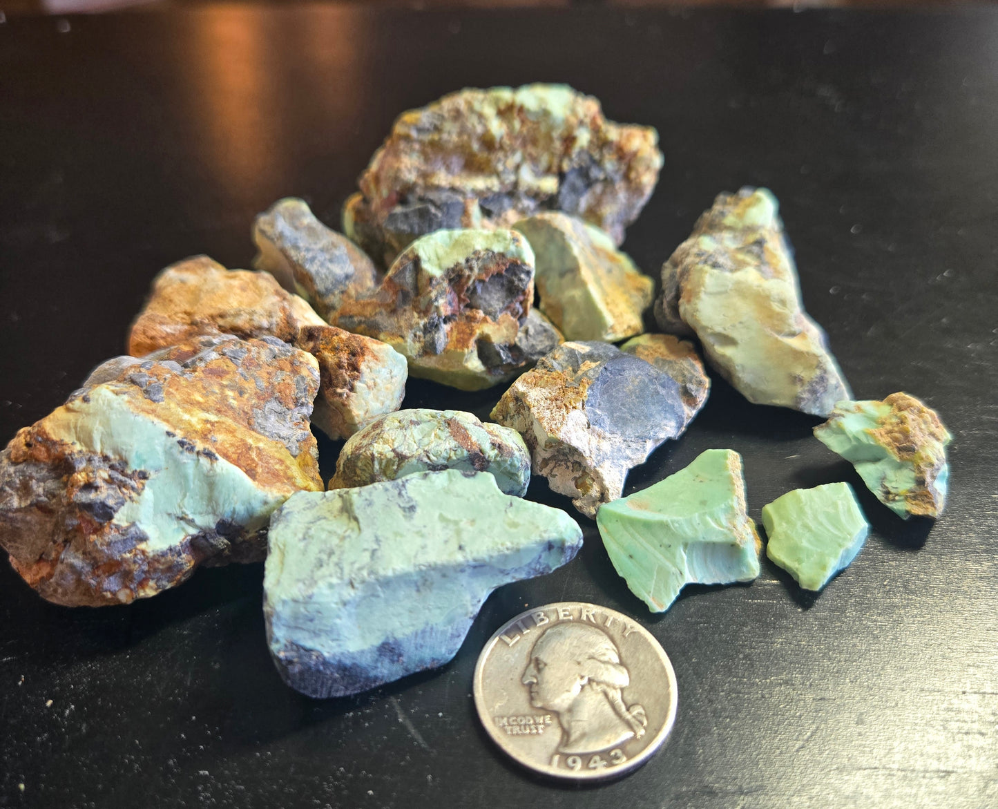 Aloe Variscite solid green rough for cabbing - 224 grams lot 1