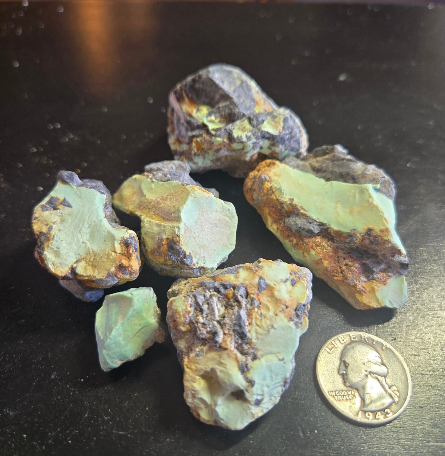 Aloe Variscite solid green rough for cabbing - 224 grams lot 2