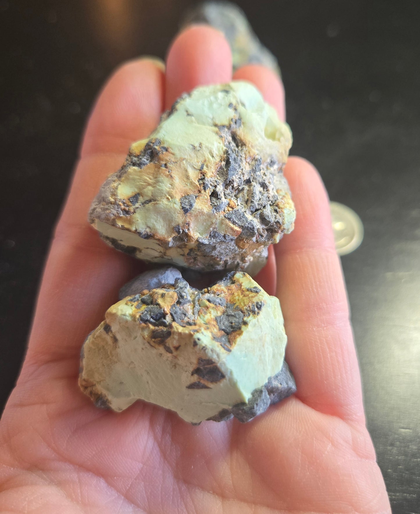 Aloe Variscite solid green rough for cabbing - 224 grams lot 2