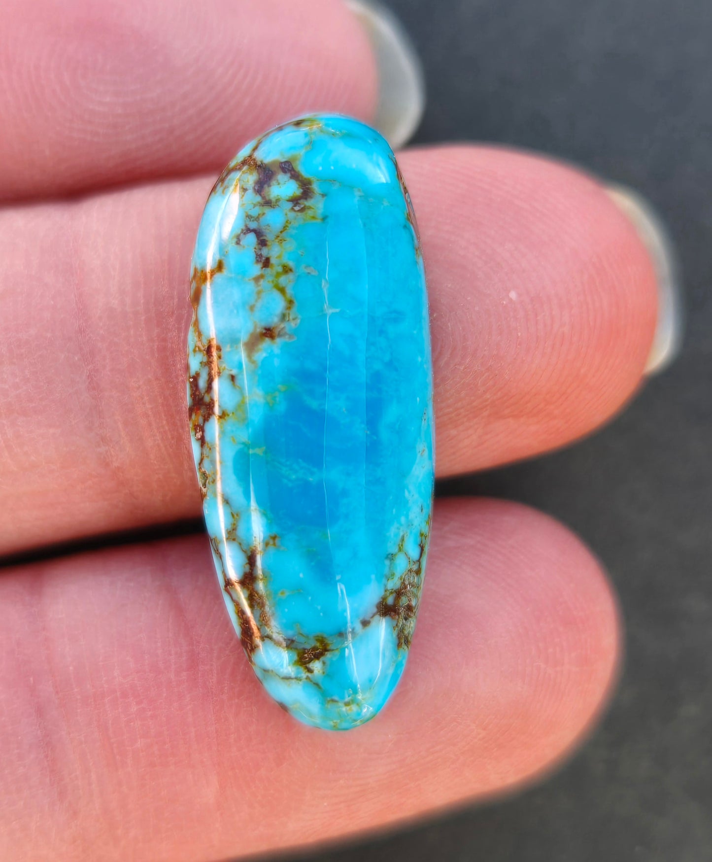 AAA Kingman Turquoise Mountain Red Web Cabochon