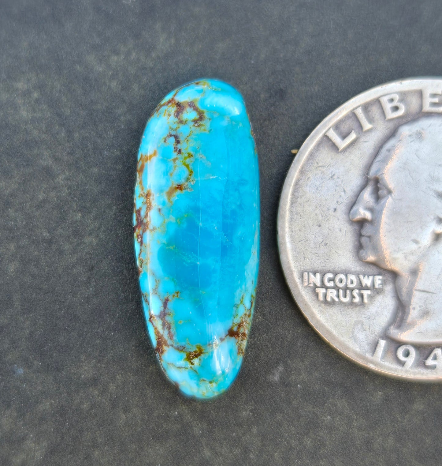 AAA Kingman Turquoise Mountain Red Web Cabochon