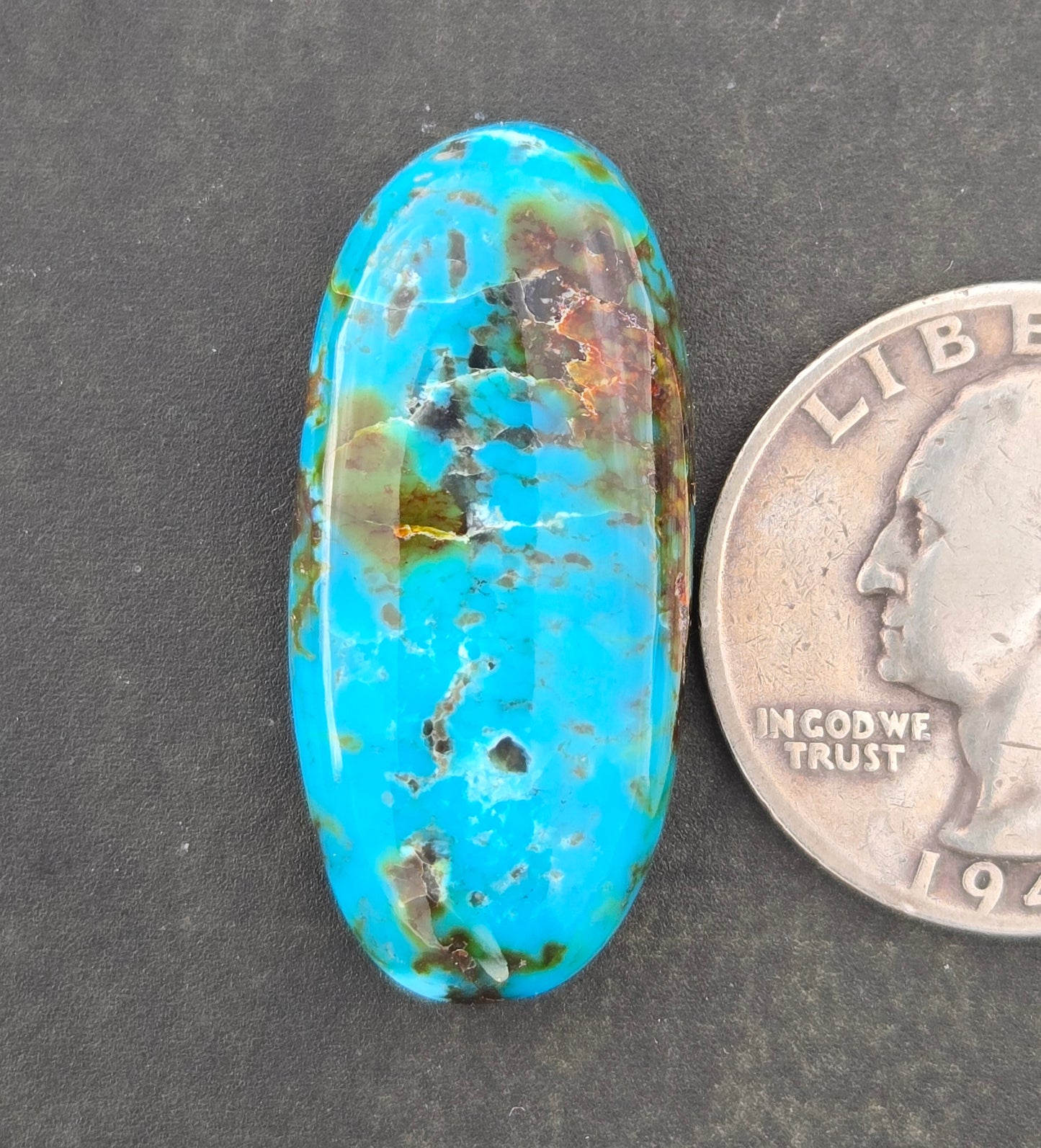 AAA Kingman Turquoise Mountain Red Web Cabochon
