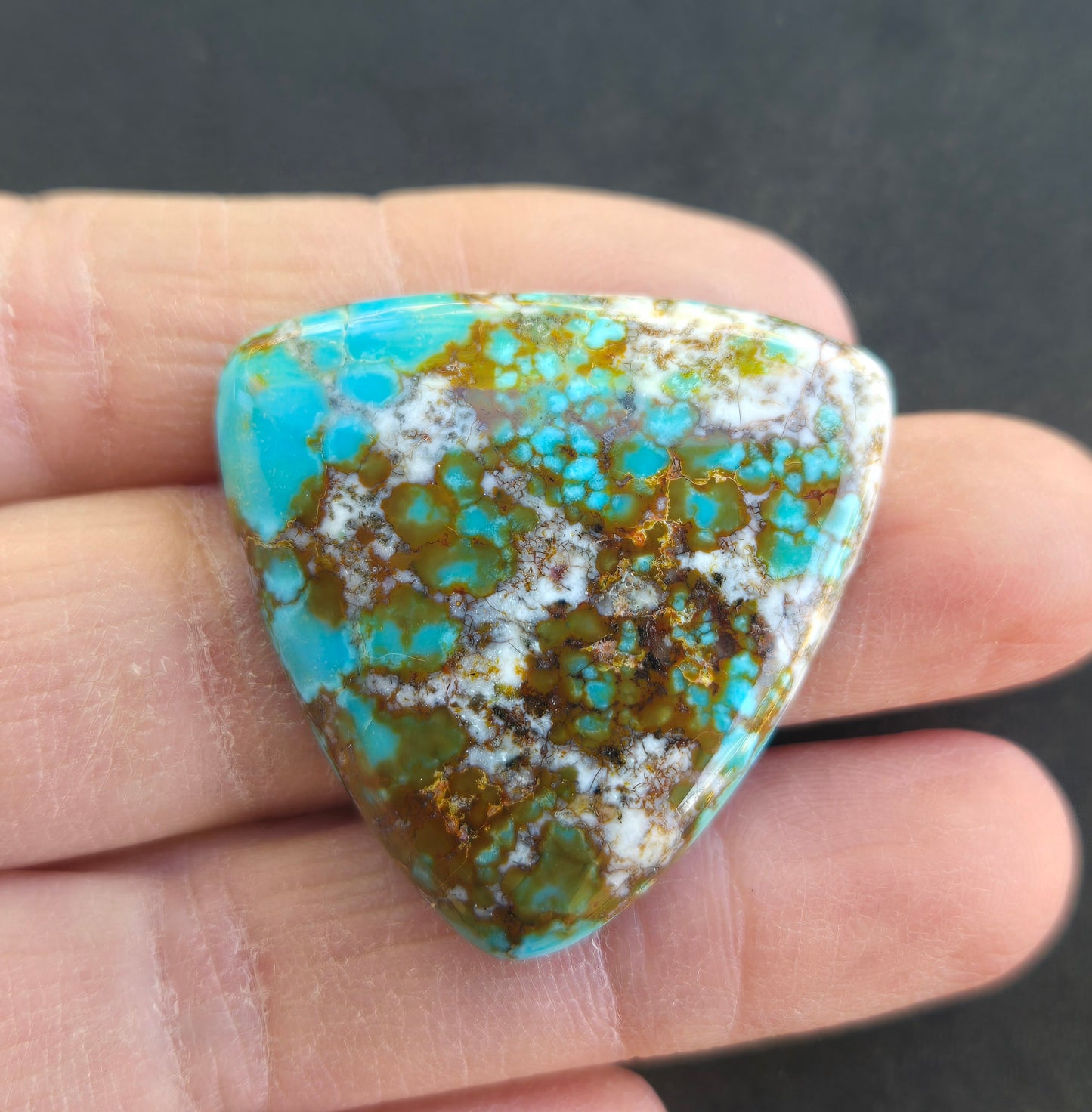 AAA Kingman Turquoise Mountain Red Web Cabochon