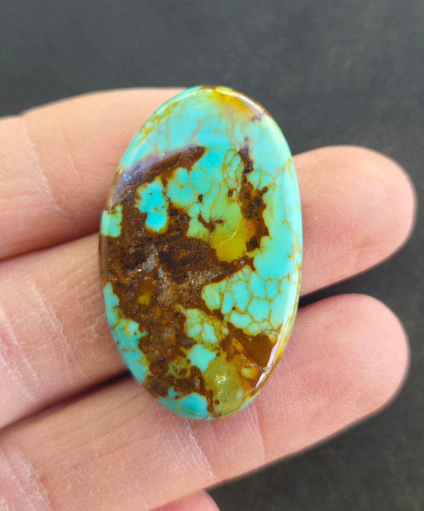 Golden Phoenix Turquoise (Hardy Pit) Cabochon