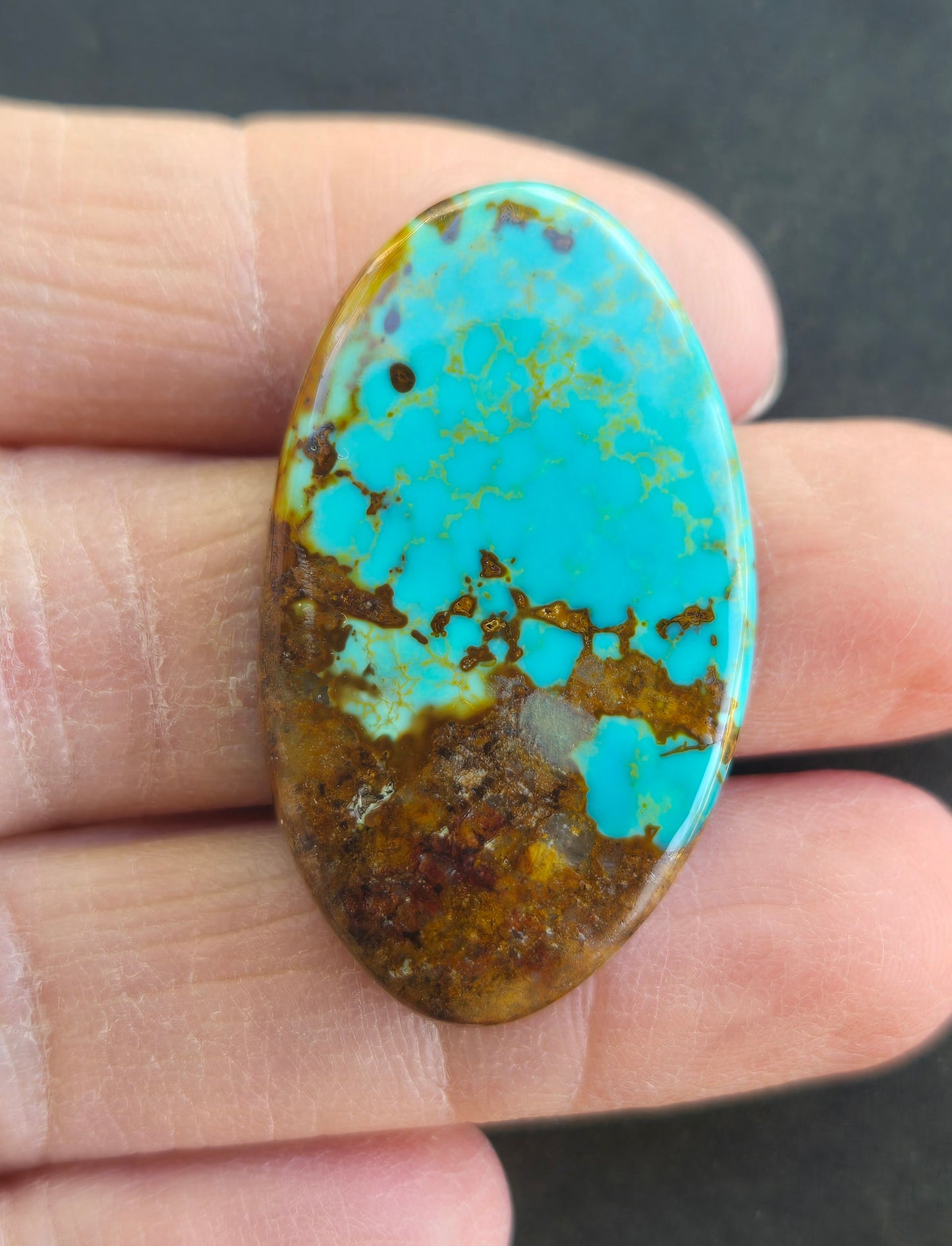 Golden Phoenix Turquoise (Hardy Pit) Cabochon