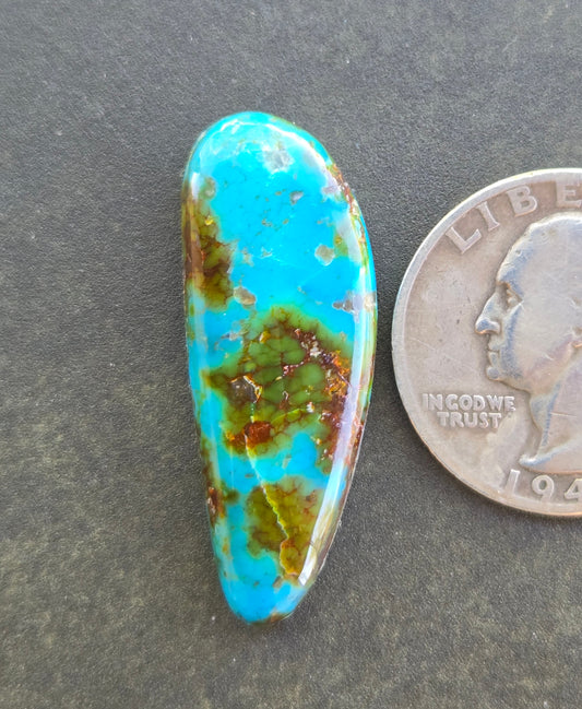 AAA Kingman Turquoise Mountain Red Web Cabochon