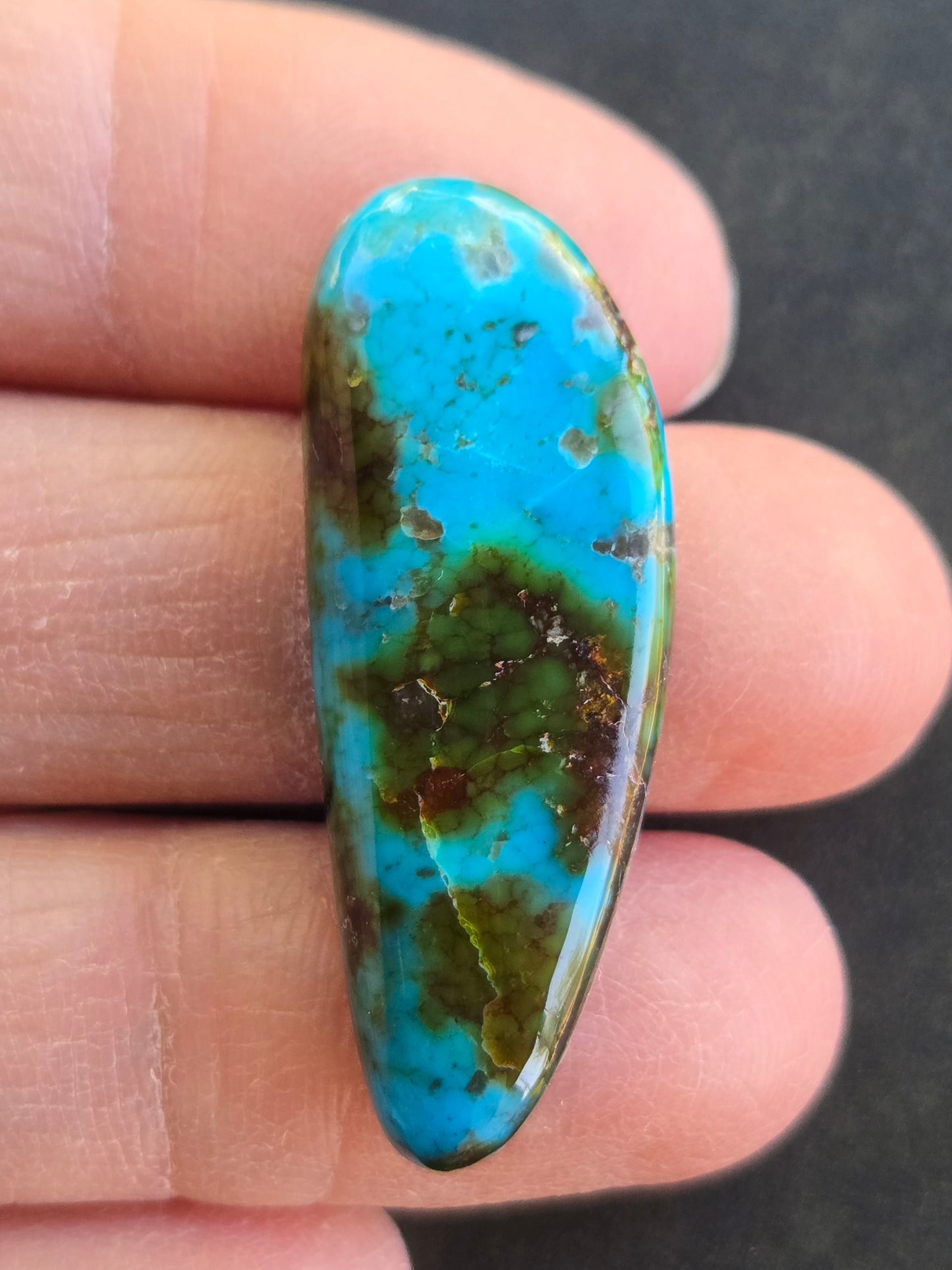 AAA Kingman Turquoise Mountain Red Web Cabochon