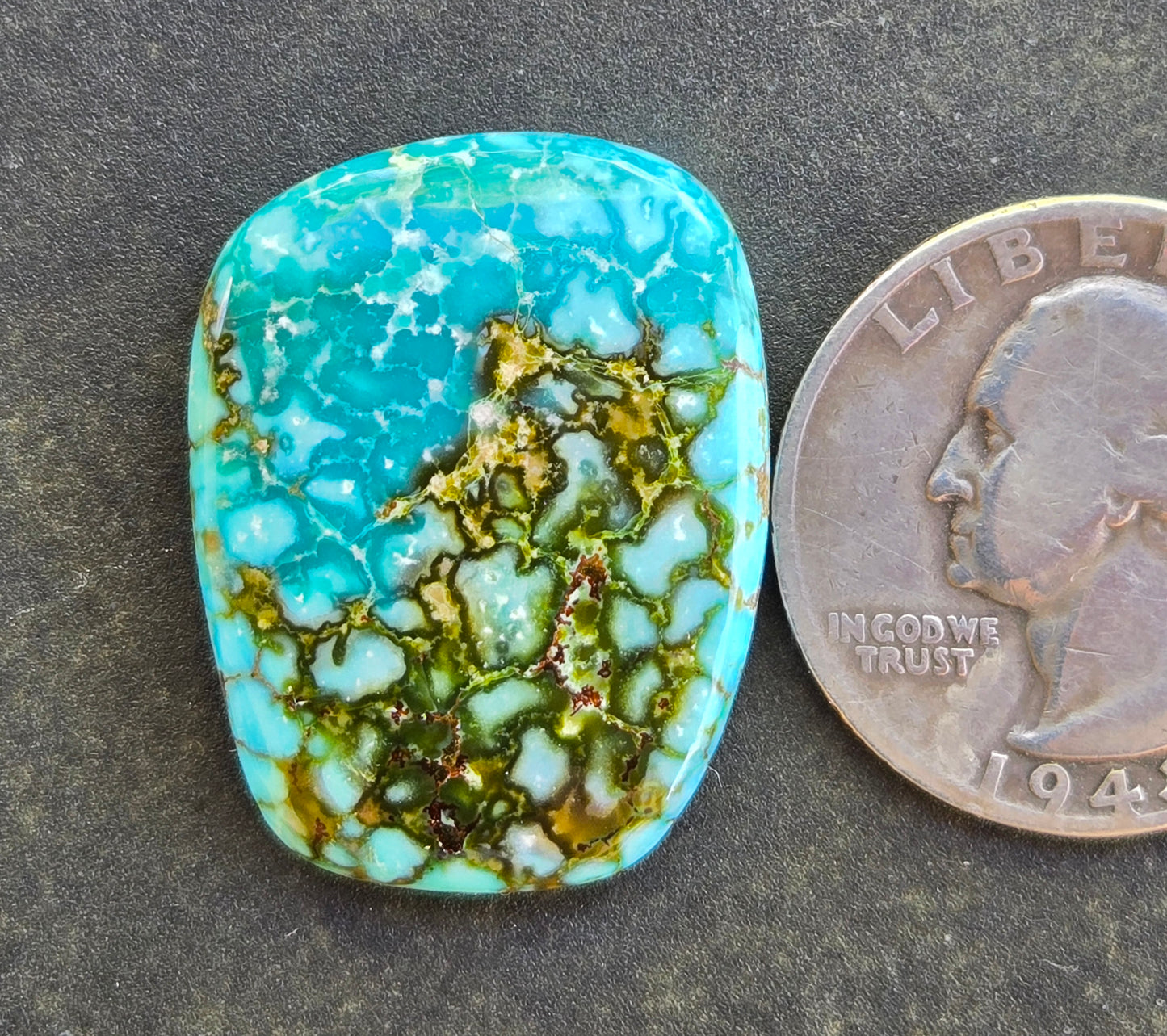 AAA Kingman Turquoise Mountain Red Web Cabochon