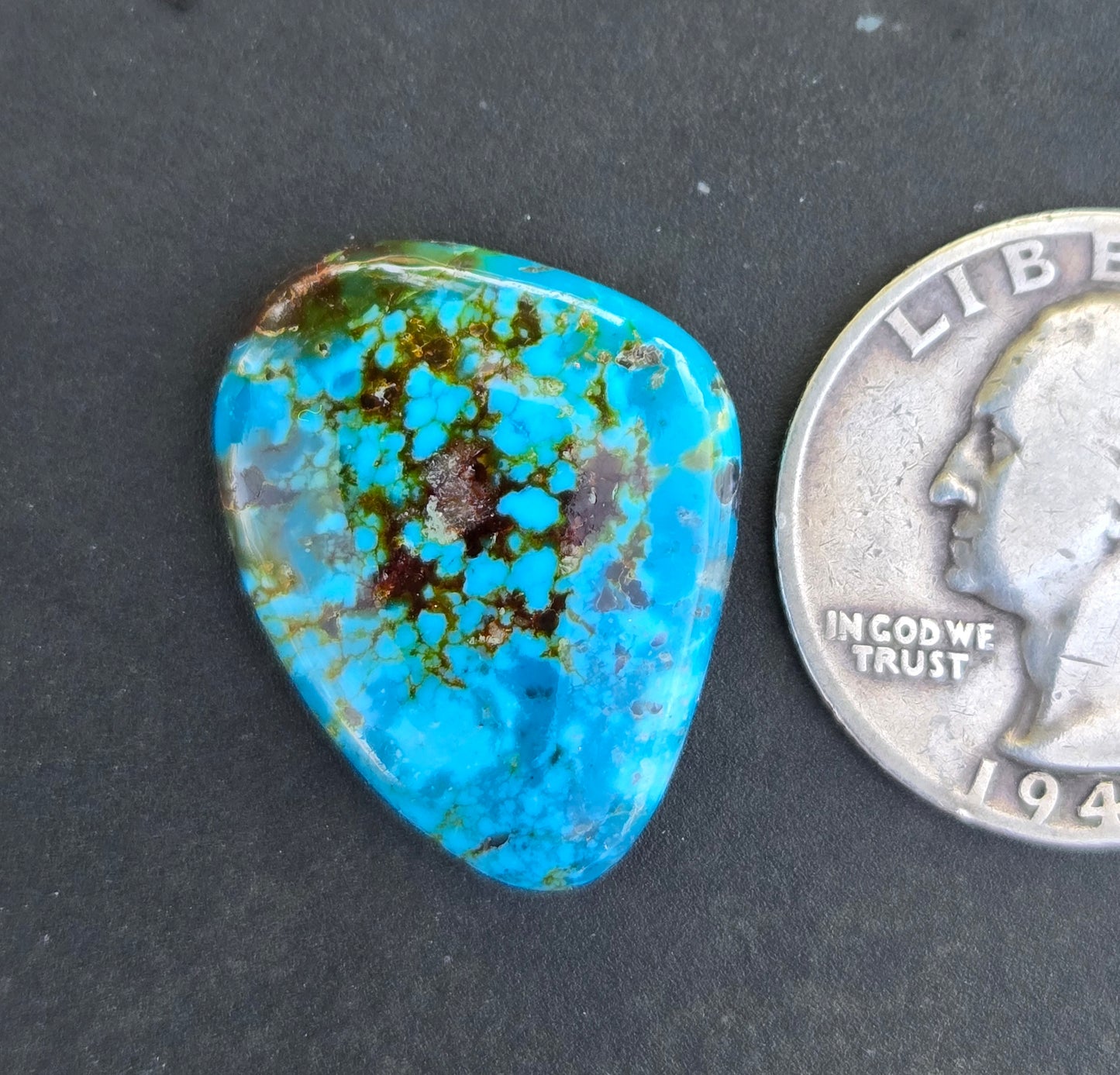 AAA Kingman Turquoise Mountain Red Web Cabochon