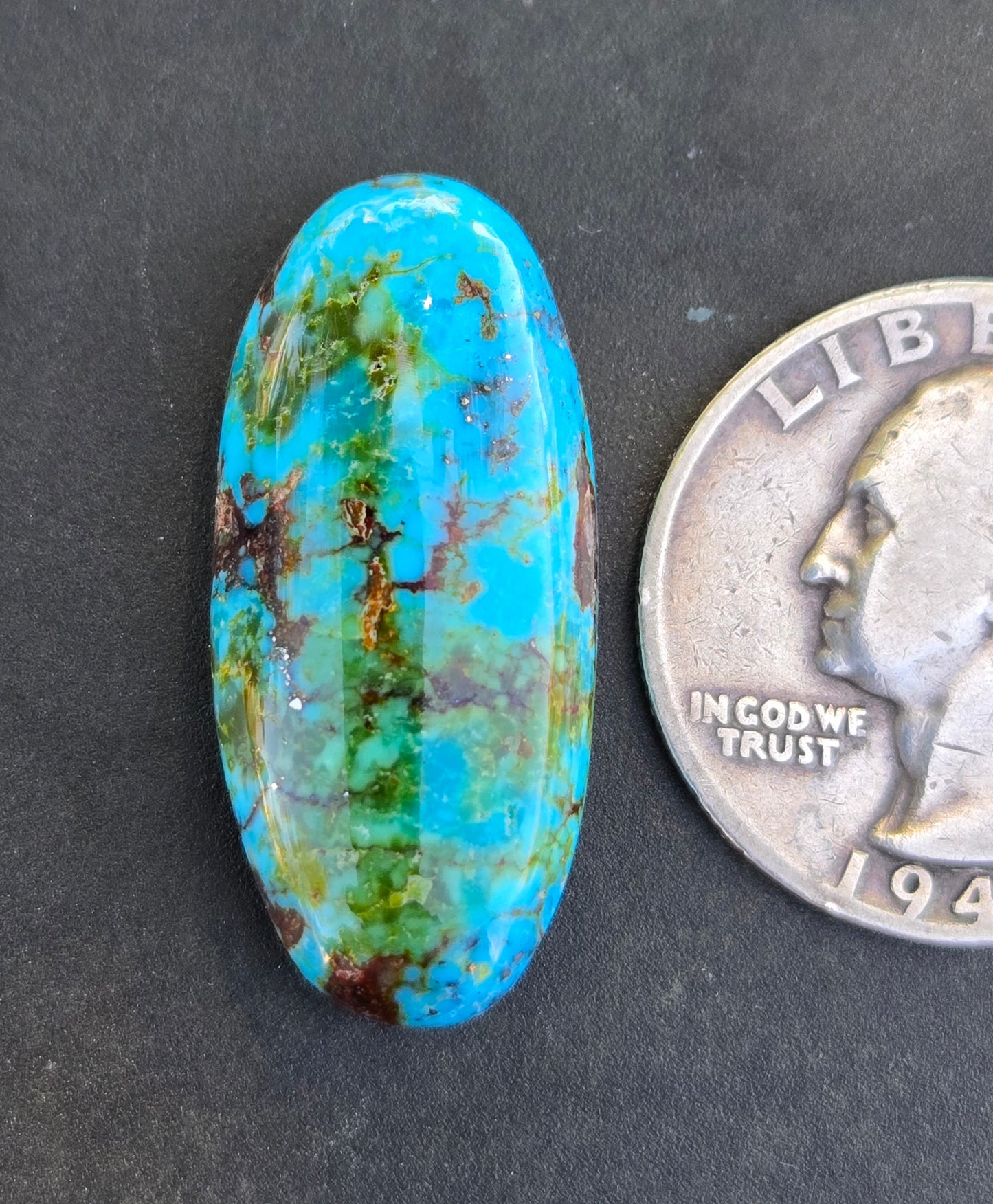 AAA Kingman Turquoise Mountain Red Web Cabochon