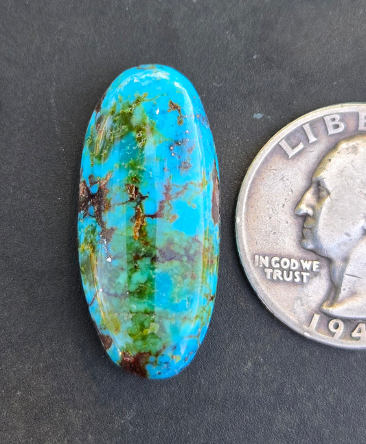 AAA Kingman Turquoise Mountain Red Web Cabochon