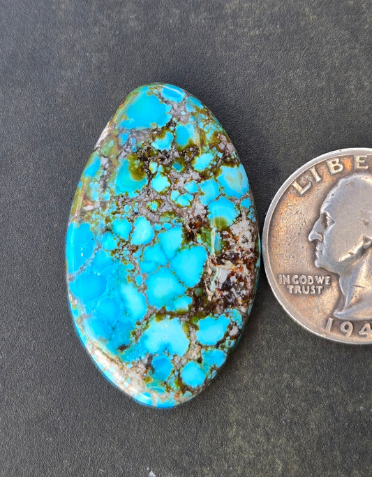 AAA Kingman Turquoise Mountain Red Web Cabochon