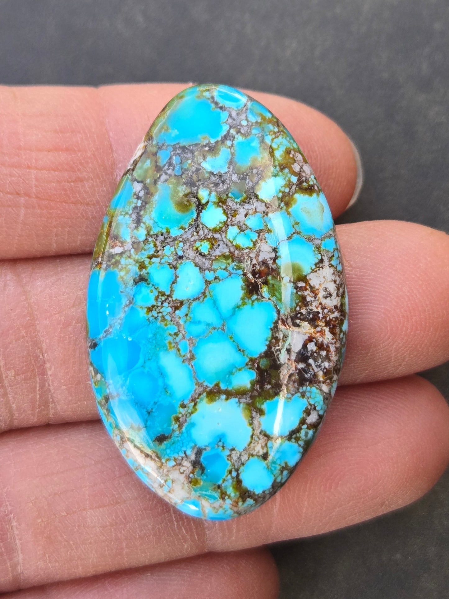 AAA Kingman Turquoise Mountain Red Web Cabochon