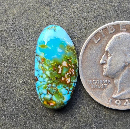 AAA Kingman Turquoise Mountain Red Web Cabochon