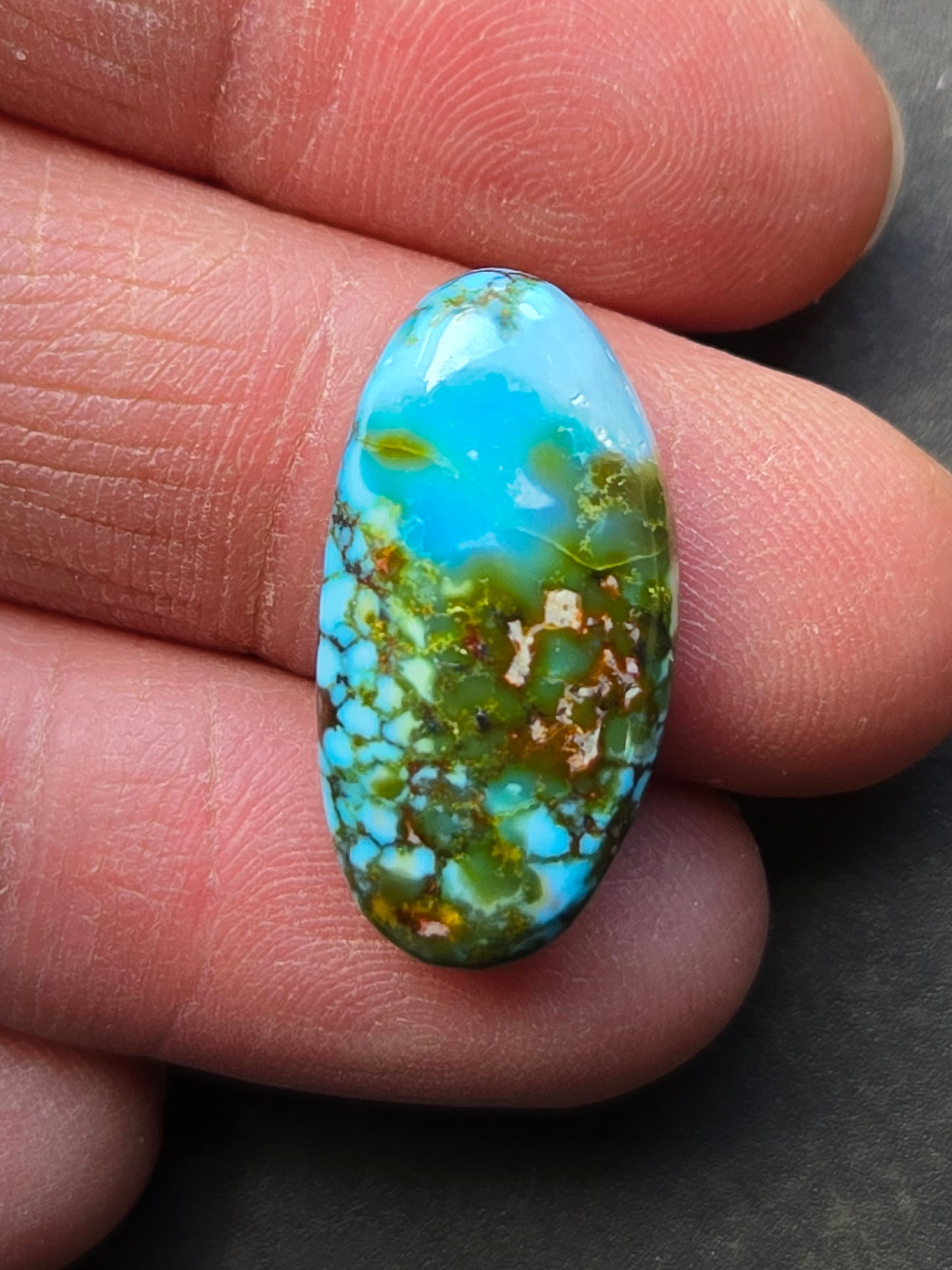 AAA Kingman Turquoise Mountain Red Web Cabochon
