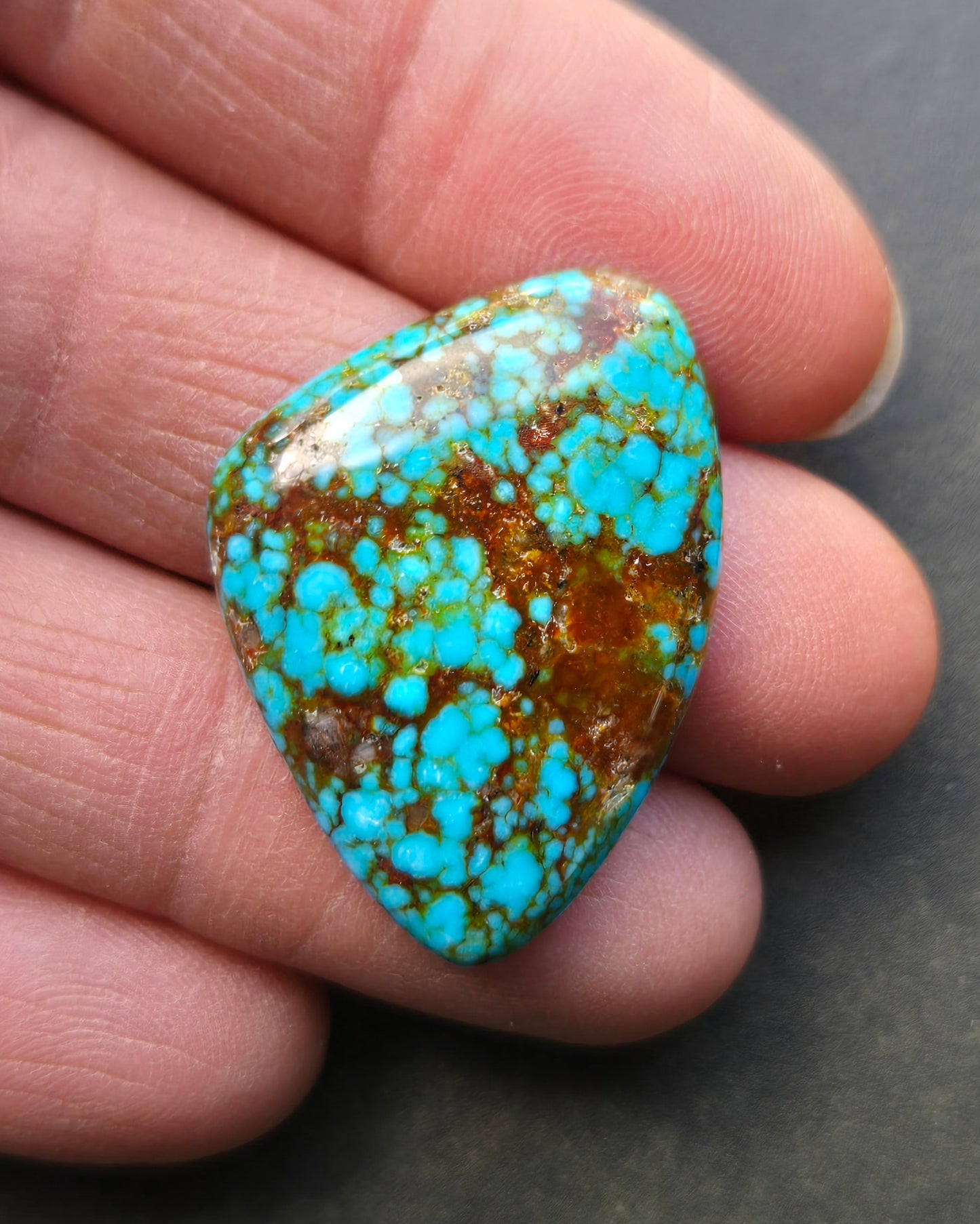 AAA Kingman Turquoise Mountain Red Web Cabochon