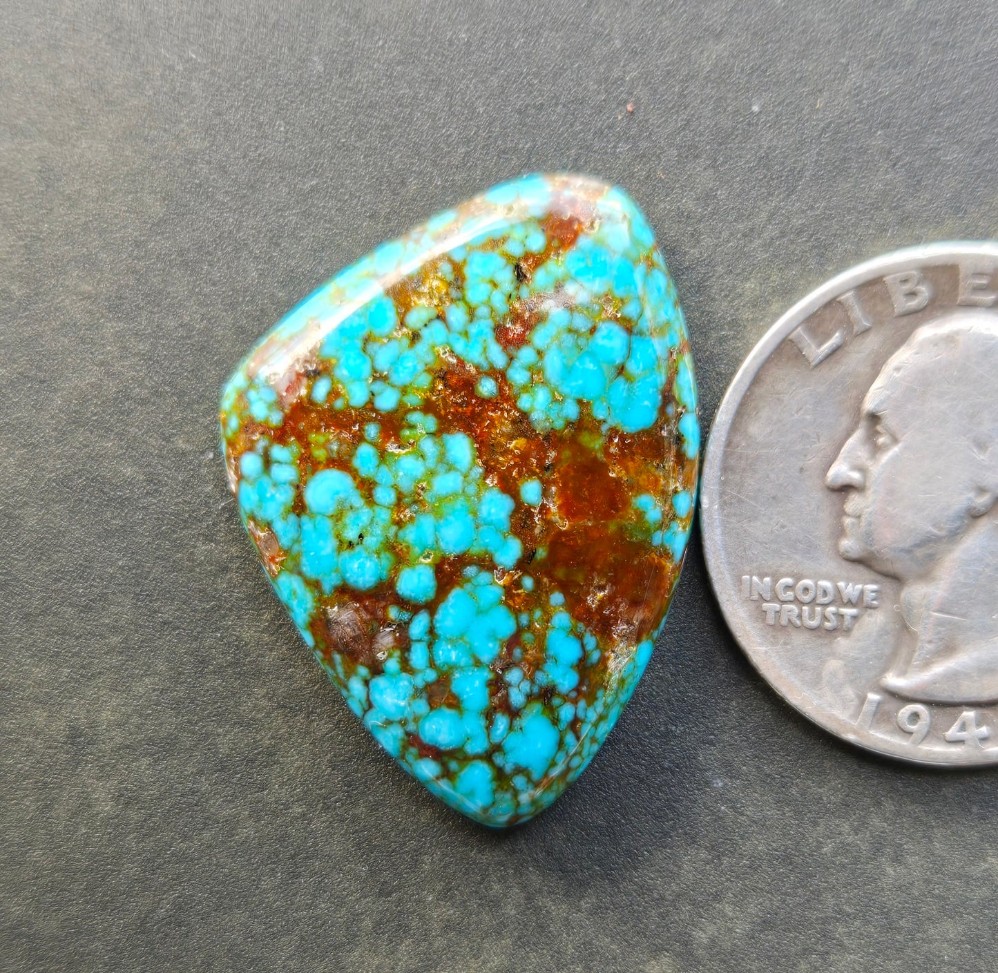 AAA Kingman Turquoise Mountain Red Web Cabochon