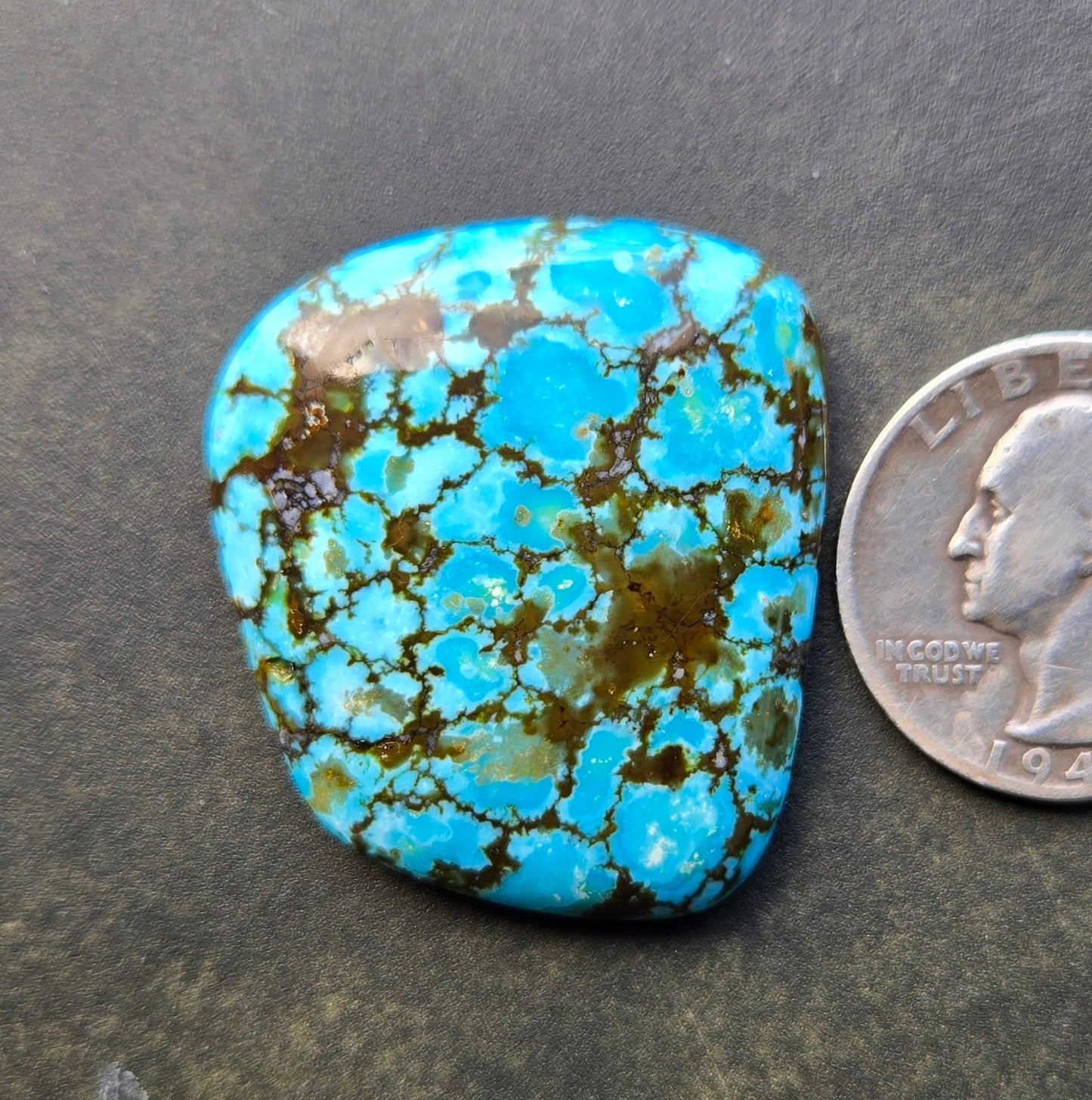 AAA Kingman Turquoise Mountain Red Web Cabochon