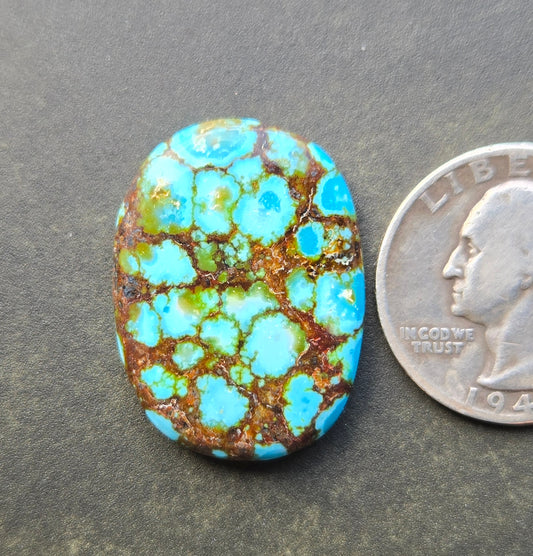AAA Kingman Turquoise Mountain Red Web Cabochon