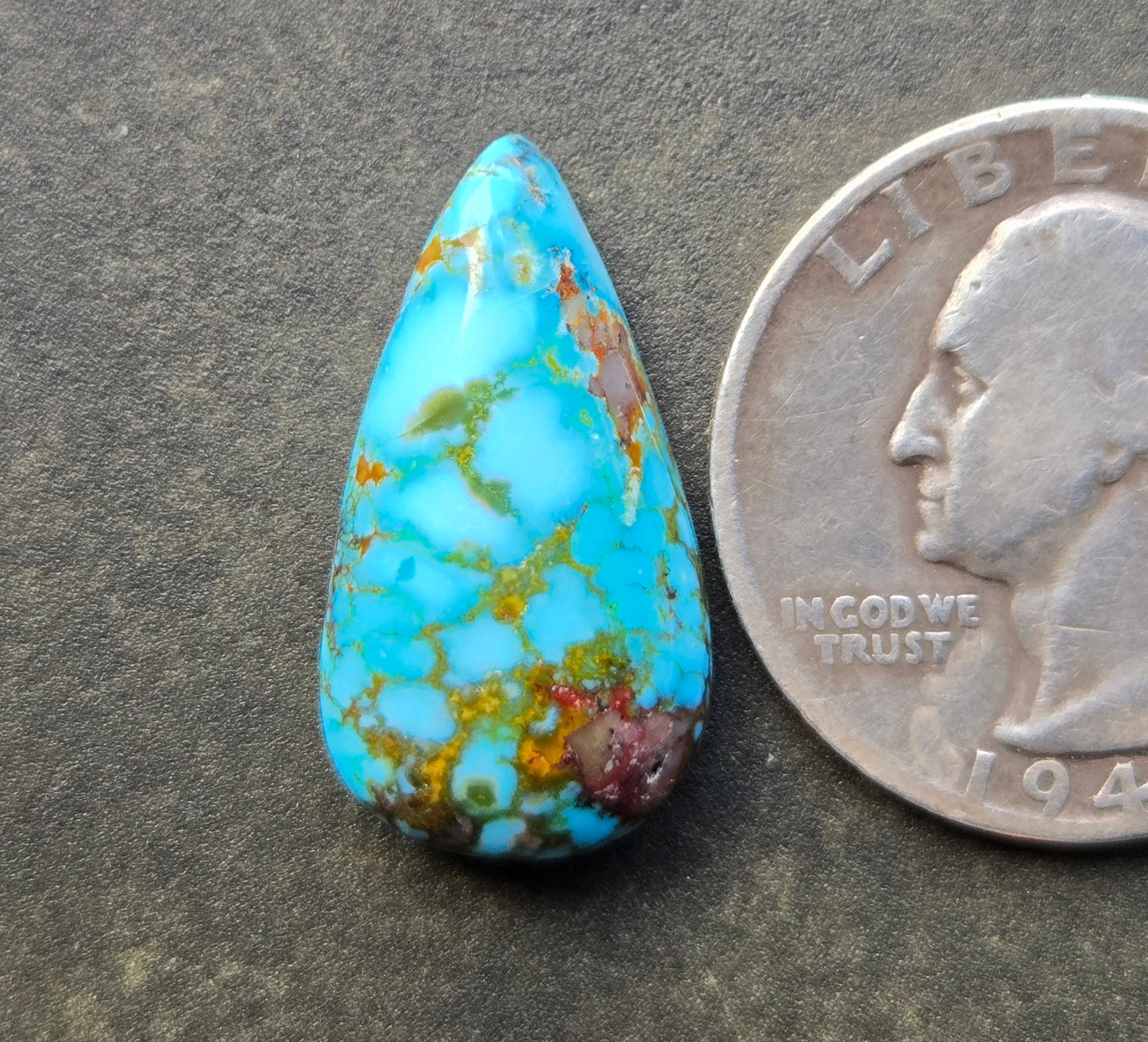AAA Kingman Turquoise Mountain Red Web Cabochon