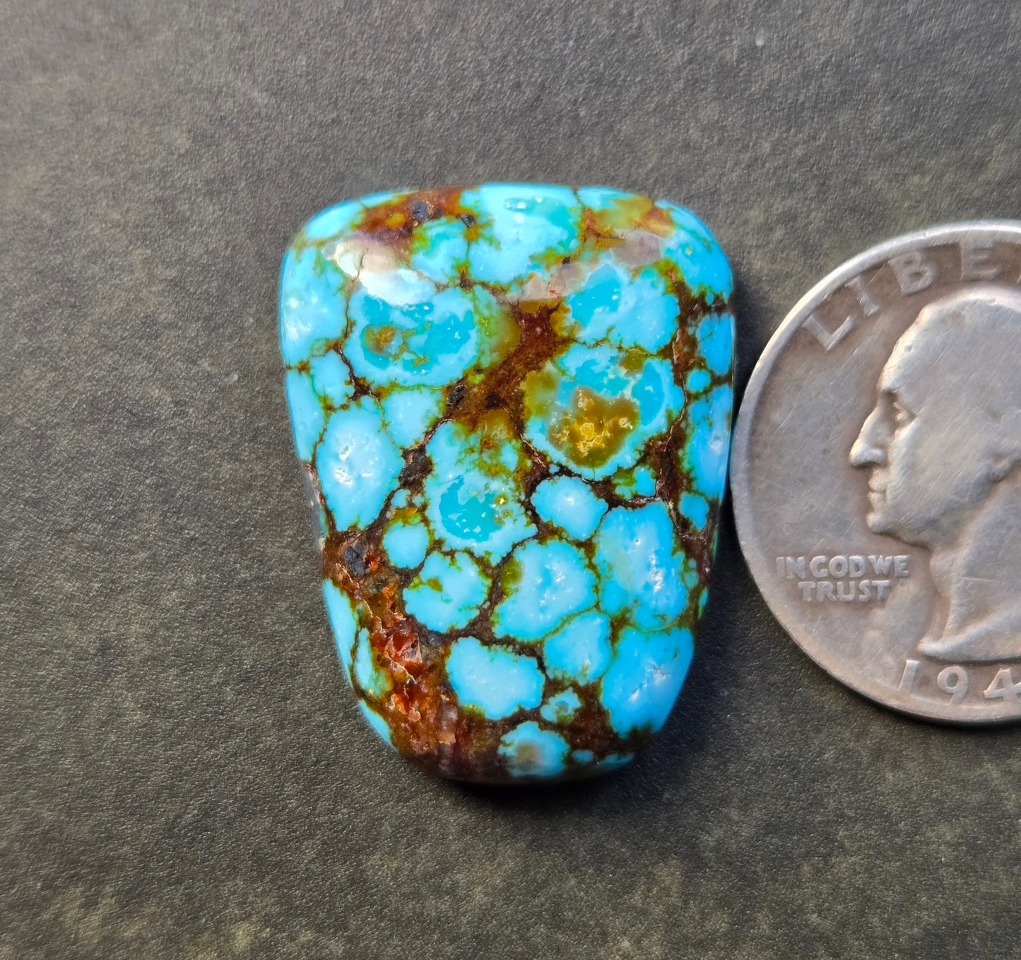 AAA Kingman Turquoise Mountain Red Web Cabochon