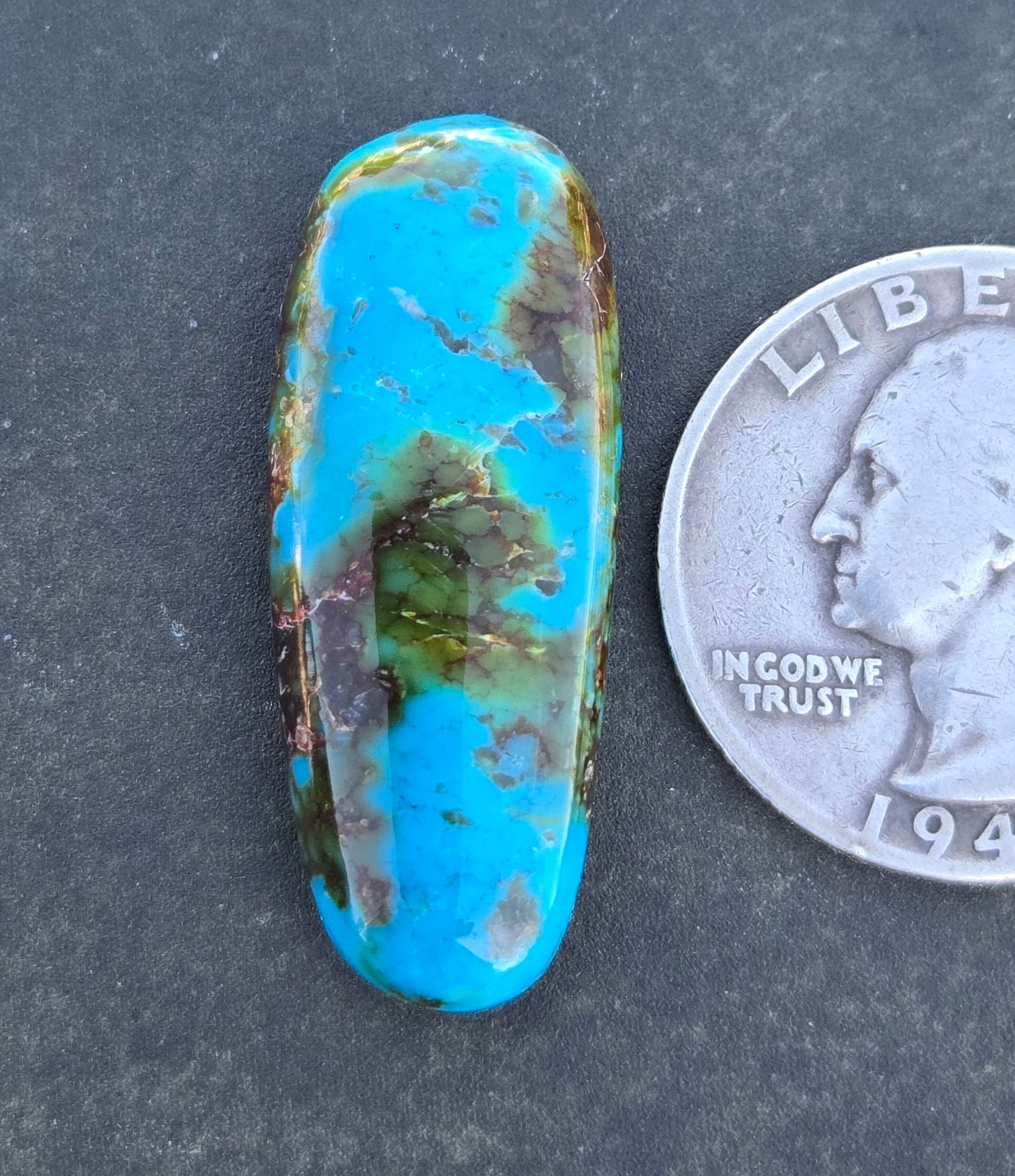 AAA Kingman Turquoise Mountain Red Web Cabochon