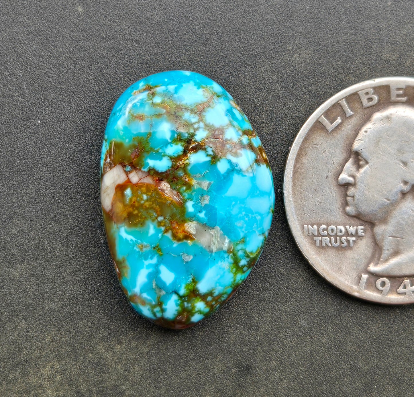 AAA Kingman Turquoise Mountain Red Web Cabochon